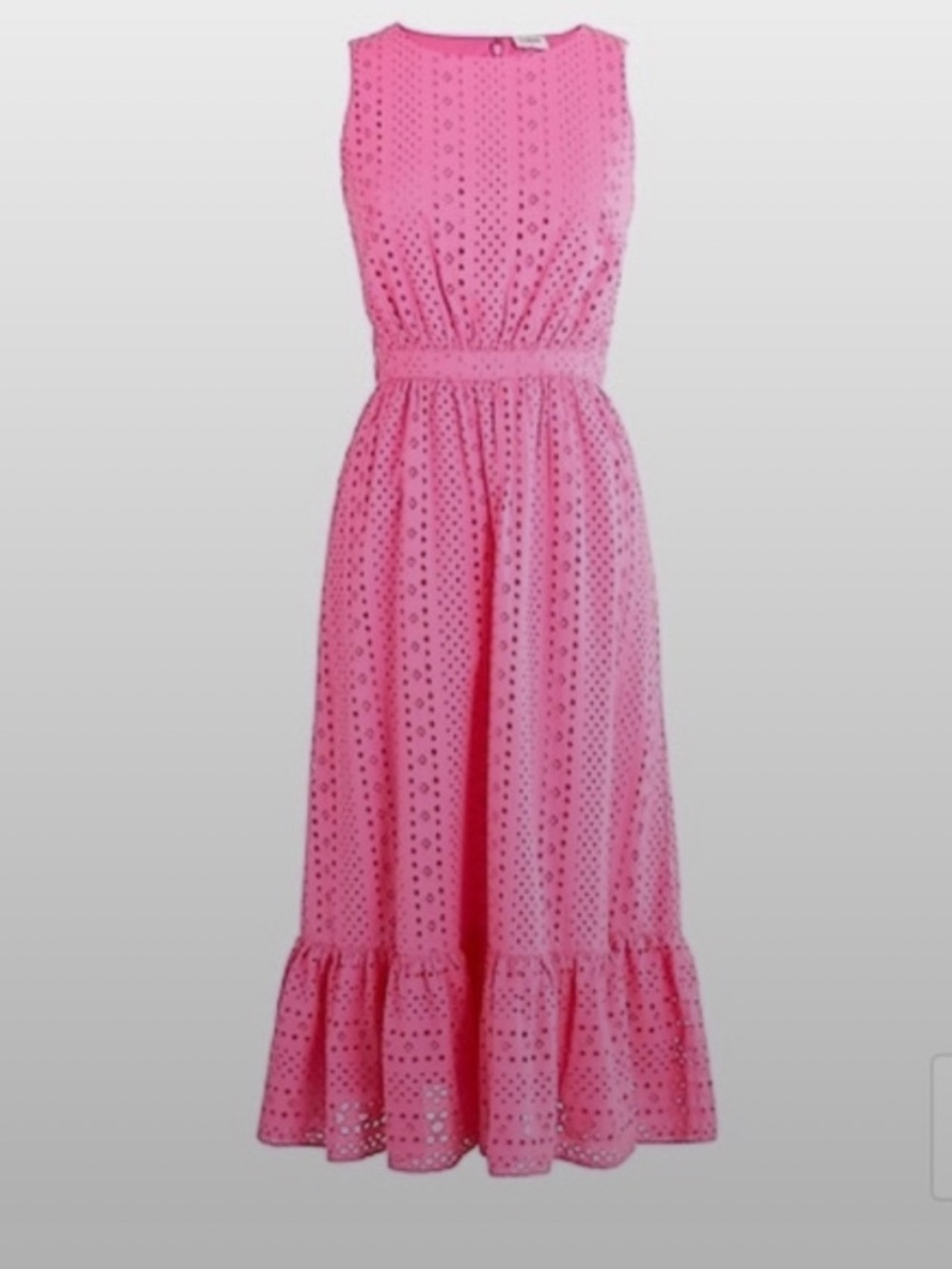 J. Crew Pink Eyelet Sleeveless Midi Dress NWT size 12